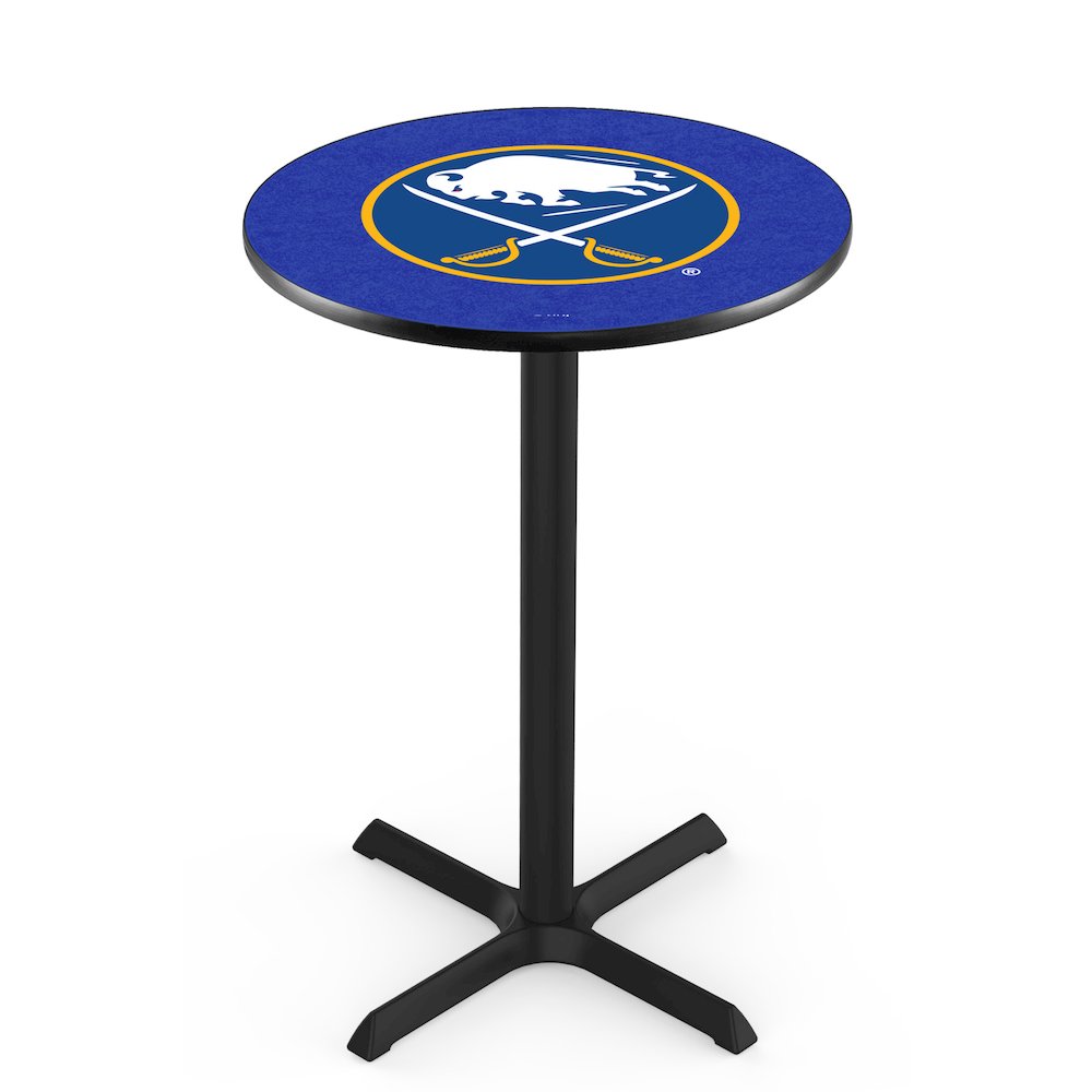 L211 Buffalo Sabres 42" Tall - 36" Top Pub Table with Black Wrinkle Finish (6134). Picture 1