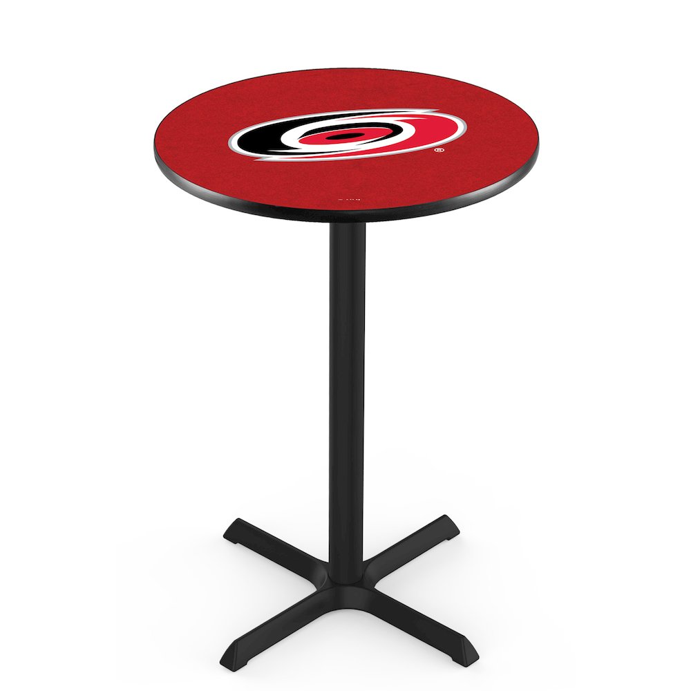 L211 Carolina Hurricanes 42" Tall - 36" Top Pub Table with Black Wrinkle Finish (6196). Picture 1