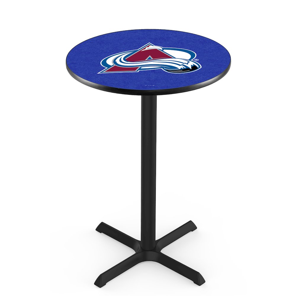 L211 Colorado Avalanche 42" Tall - 36" Top Pub Table with Black Wrinkle Finish (6264). Picture 1