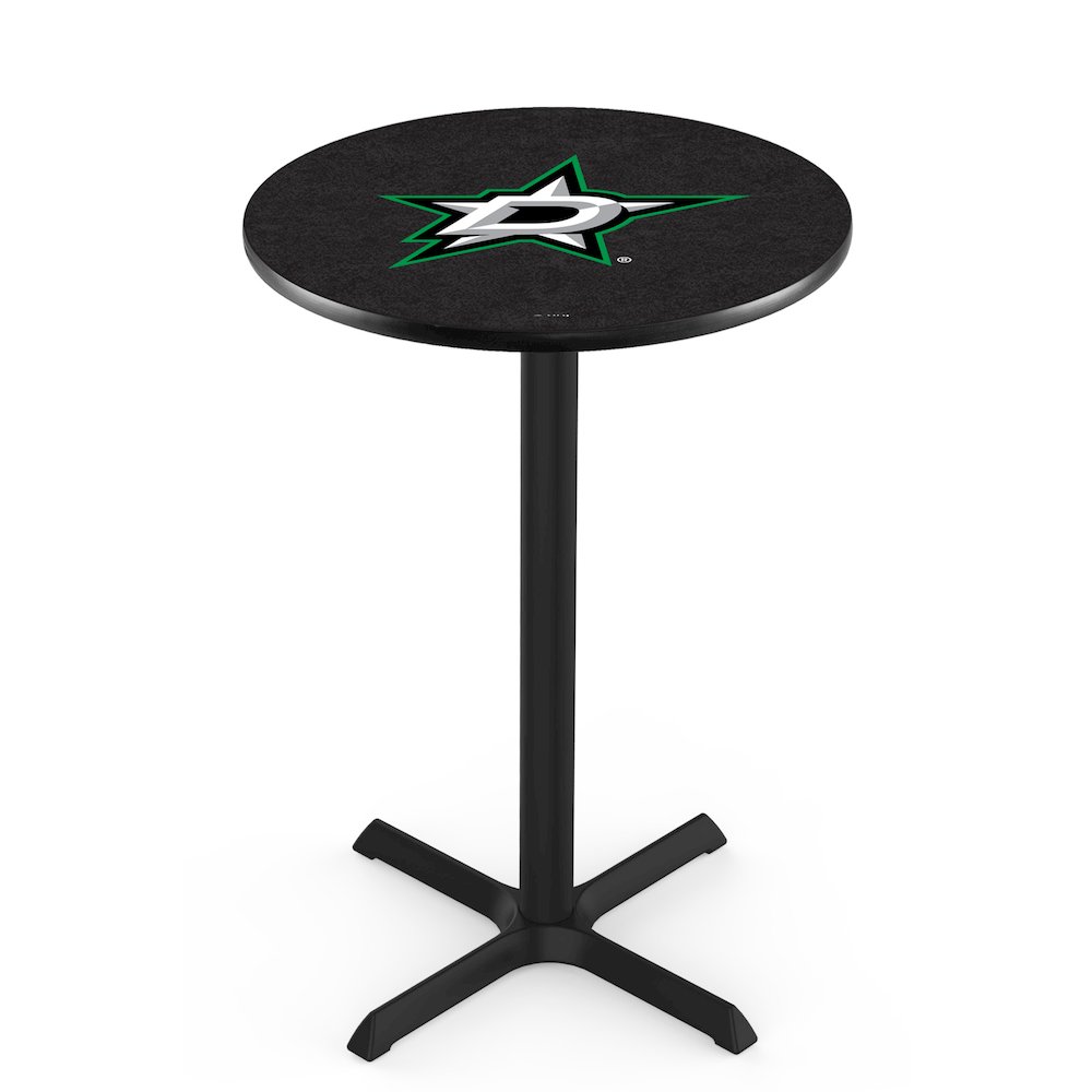L211 Dallas Stars 42" Tall - 36" Top Pub Table with Black Wrinkle Finish (6332). Picture 1