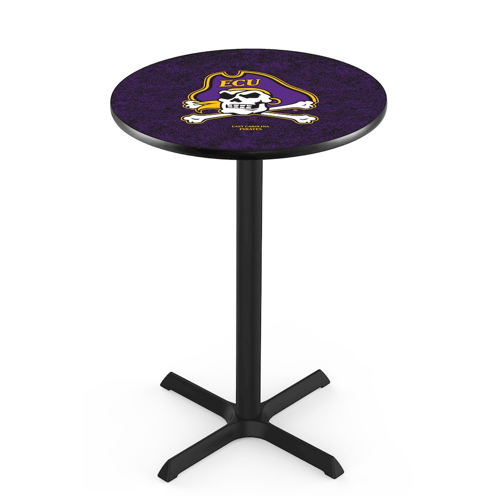 L211 East Carolina University 42' Tall - 36' Top Pub Table w/ Black Wrinkle Finish. Picture 1
