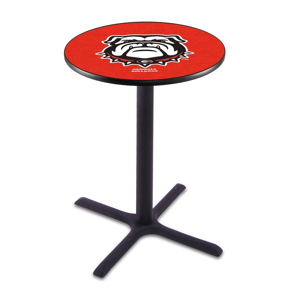 L211 University of Georgia (Bulldog)  42' Tall - 36' Top Pub Table w/ Black Wrinkle Finish. Picture 1
