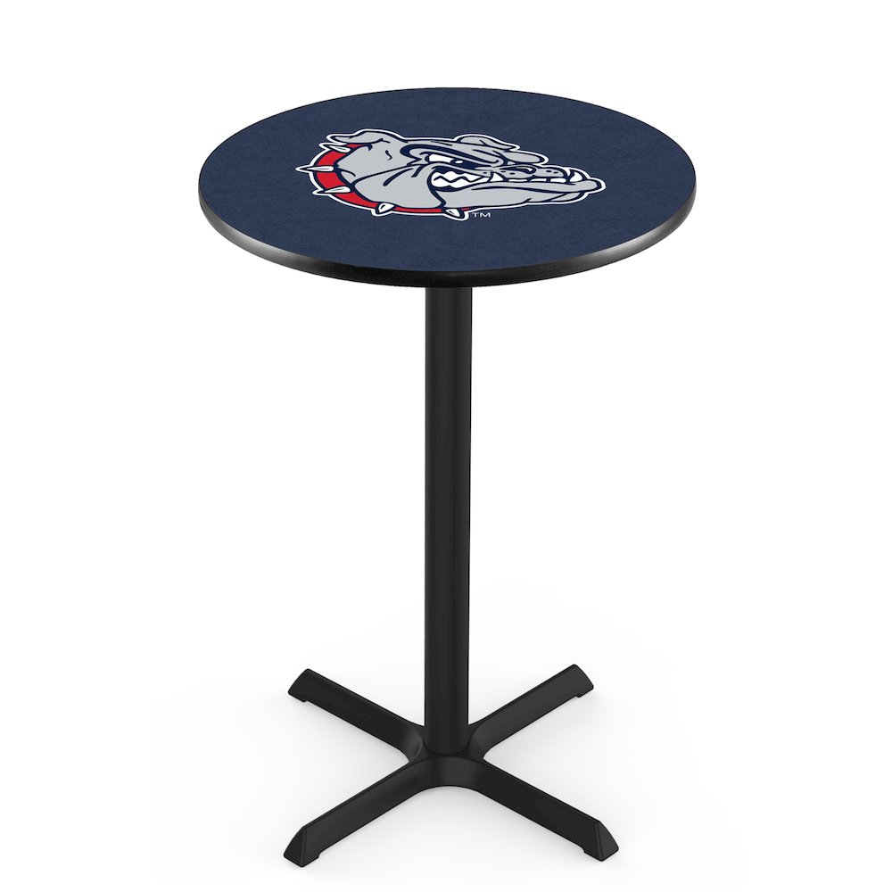 L211 Gonzaga 42" Tall - 36" Top Pub Table with Black Wrinkle Finish. Picture 1