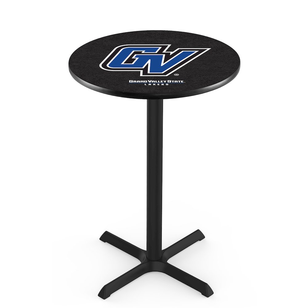 L211 Grand Valley State University 42" Tall - 36" Top Pub Table with Black Wrinkle Finish. Picture 1