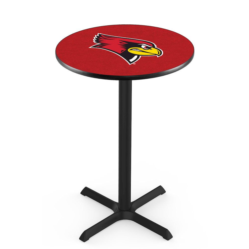 L211 Illinois State University 42' Tall - 36' Top Pub Table w/ Black Wrinkle Finish. Picture 1