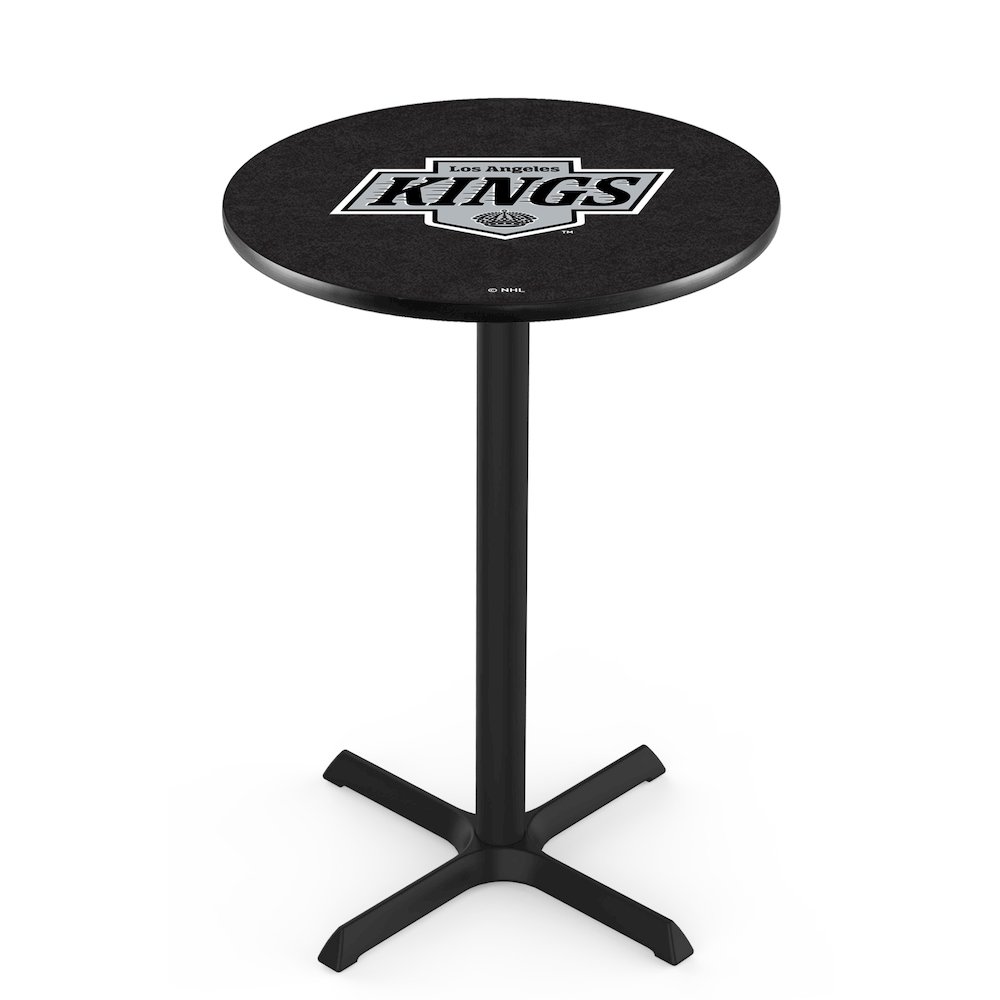 L211 Los Angeles Kings 42" Tall - 36" Top Pub Table with Black Wrinkle Finish (6677). Picture 1