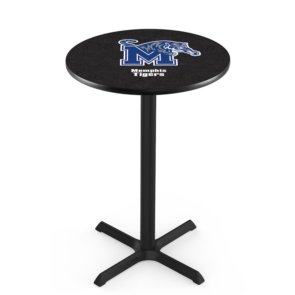 L211 University of Memphis 42' Tall - 36' Top Pub Table w/ Black Wrinkle Finish. Picture 1