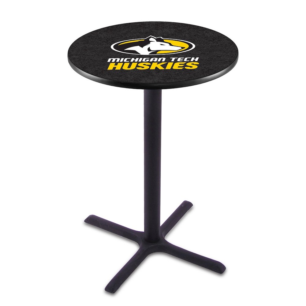 L211 Michigan Tech University 42' Tall - 36' Top Pub Table w/ Black Wrinkle Finish. Picture 1