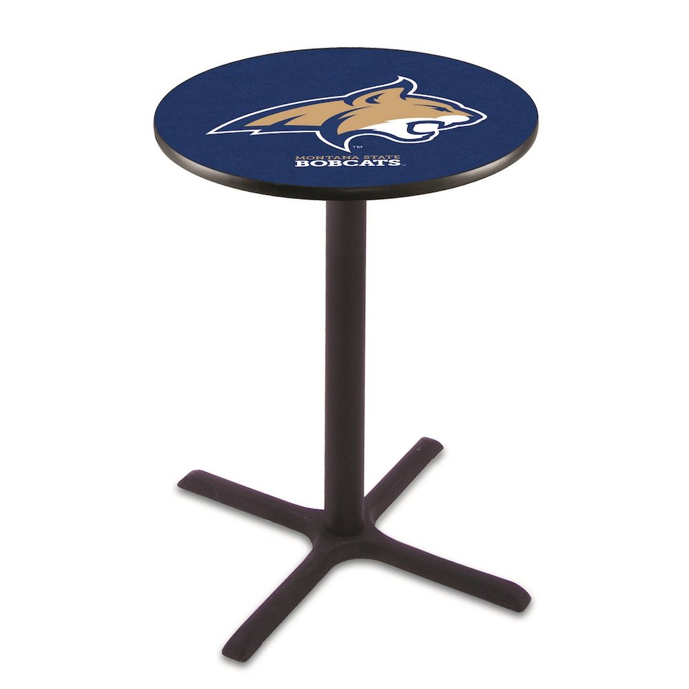 L211 Montana State University 42' Tall - 36' Top Pub Table w/ Black Wrinkle Finish. Picture 1