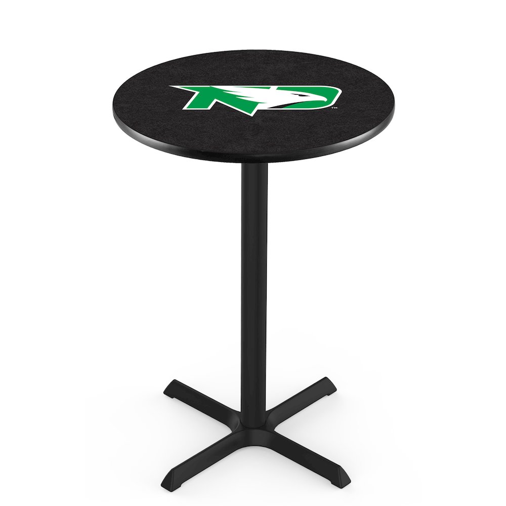 L211 University of North Dakota 42" Tall - 36" Top Pub Table with Black Wrinkle Finish. Picture 1