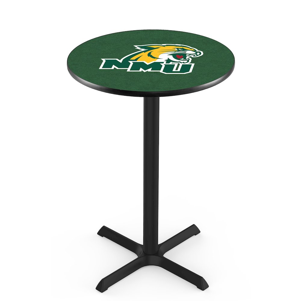 L211 Northern Michigan University 42' Tall - 36' Top Pub Table w/ Black Wrinkle Finish. Picture 1