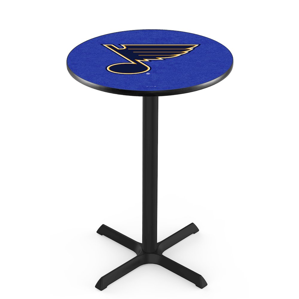 L211 St Louis Blues 42' Tall - 36' Top Pub Table w/ Black Wrinkle Finish (7322). Picture 1
