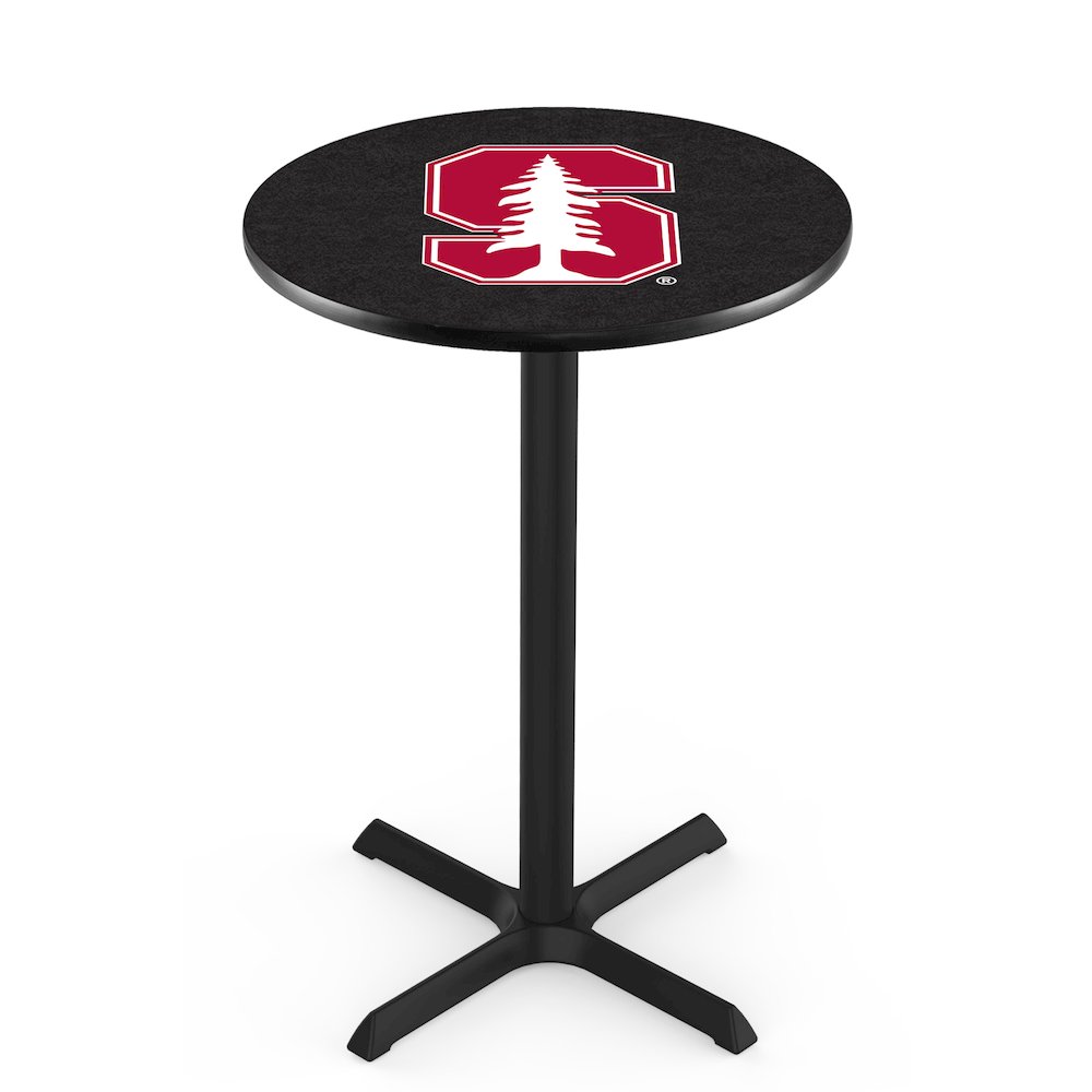 L211 Stanford University 42' Tall - 36' Top Pub Table w/ Black Wrinkle Finish. Picture 1