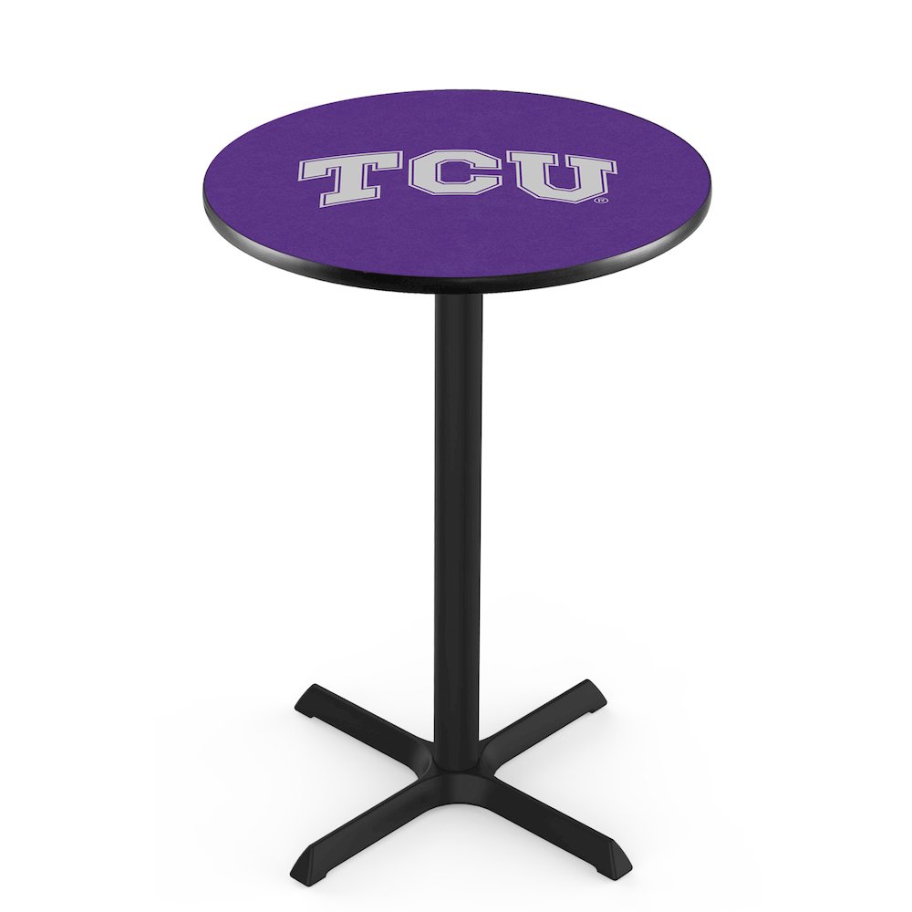 L211 Texas Christian University 42' Tall - 36' Top Pub Table w/ Black Wrinkle Finish. Picture 1