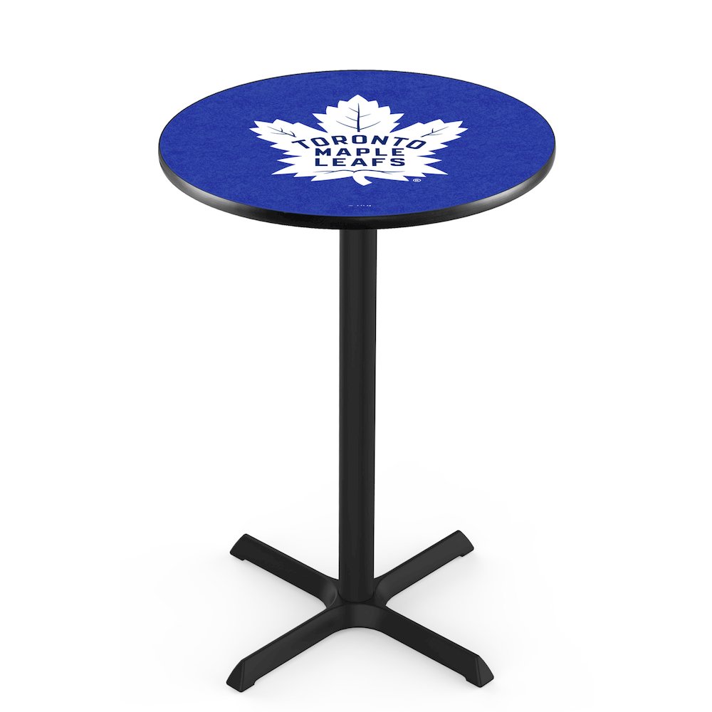 L211 Toronto Maple Leafs 42' Tall - 36' Top Pub Table w/ Black Wrinkle Finish (7407). Picture 1
