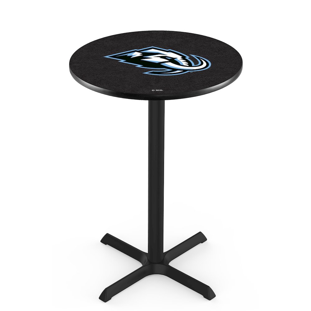L211 Utah Mammoth 42" Tall - 36" Top Pub Table with Black Wrinkle Finish. Picture 1