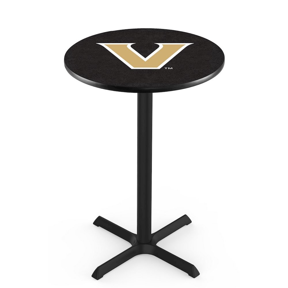 L211 Vanderbilt University 42' Tall - 36' Top Pub Table w/ Black Wrinkle Finish. Picture 1