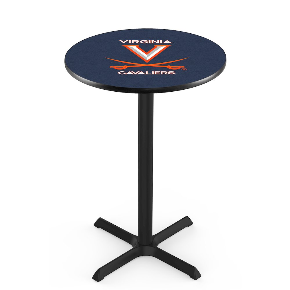L211 University of Virginia 42' Tall - 36' Top Pub Table w/ Black Wrinkle Finish. Picture 1