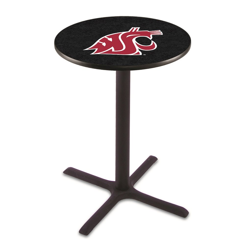 L211 Washington State University 42' Tall - 36' Top Pub Table w/ Black Wrinkle Finish. Picture 1