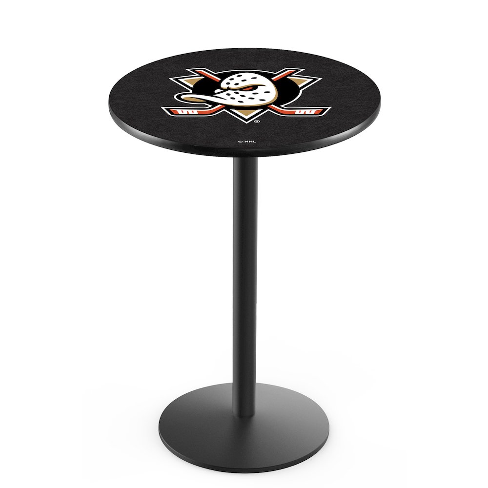 L214 Anaheim Ducks 42' Tall - 36' Top Pub Table w/ Black Wrinkle Finish (122). Picture 1