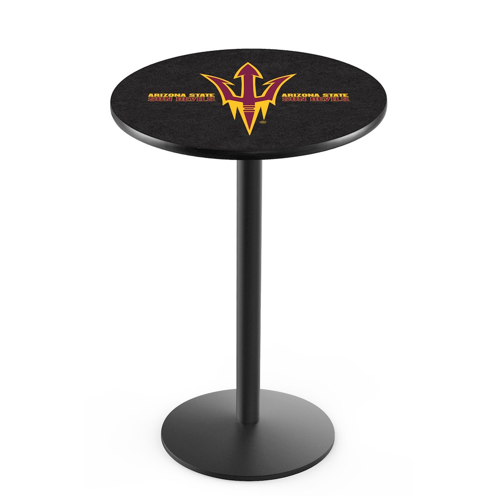 L214 Arizona State University (Pitchfork) 42' Tall - 36' Top Pub Table w/ Black Wrinkle Finish. Picture 1