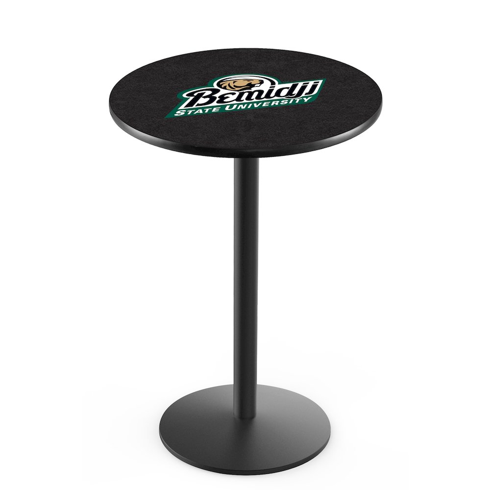 L214 Bemidji State University 42' Tall - 36' Top Pub Table w/ Black Wrinkle Finish. Picture 1