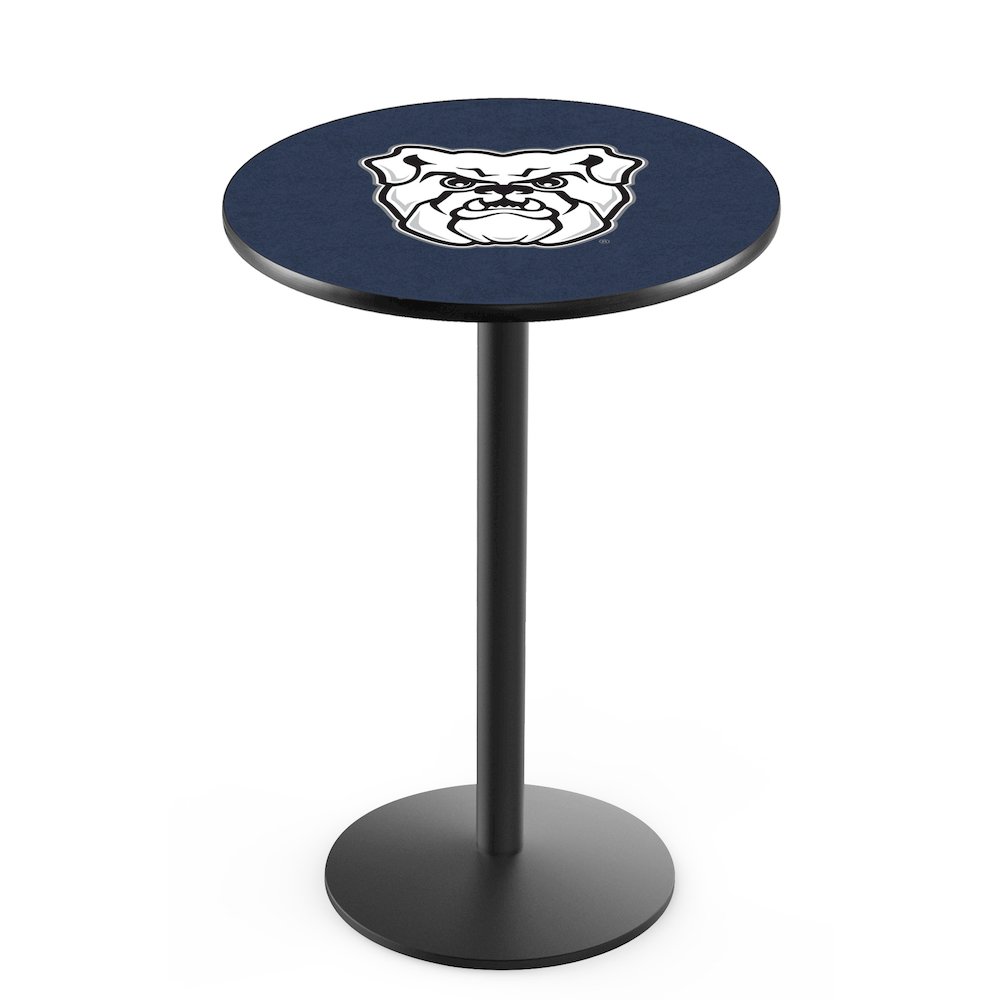 L214 Butler University 42' Tall - 36' Top Pub Table w/ Black Wrinkle Finish. Picture 1