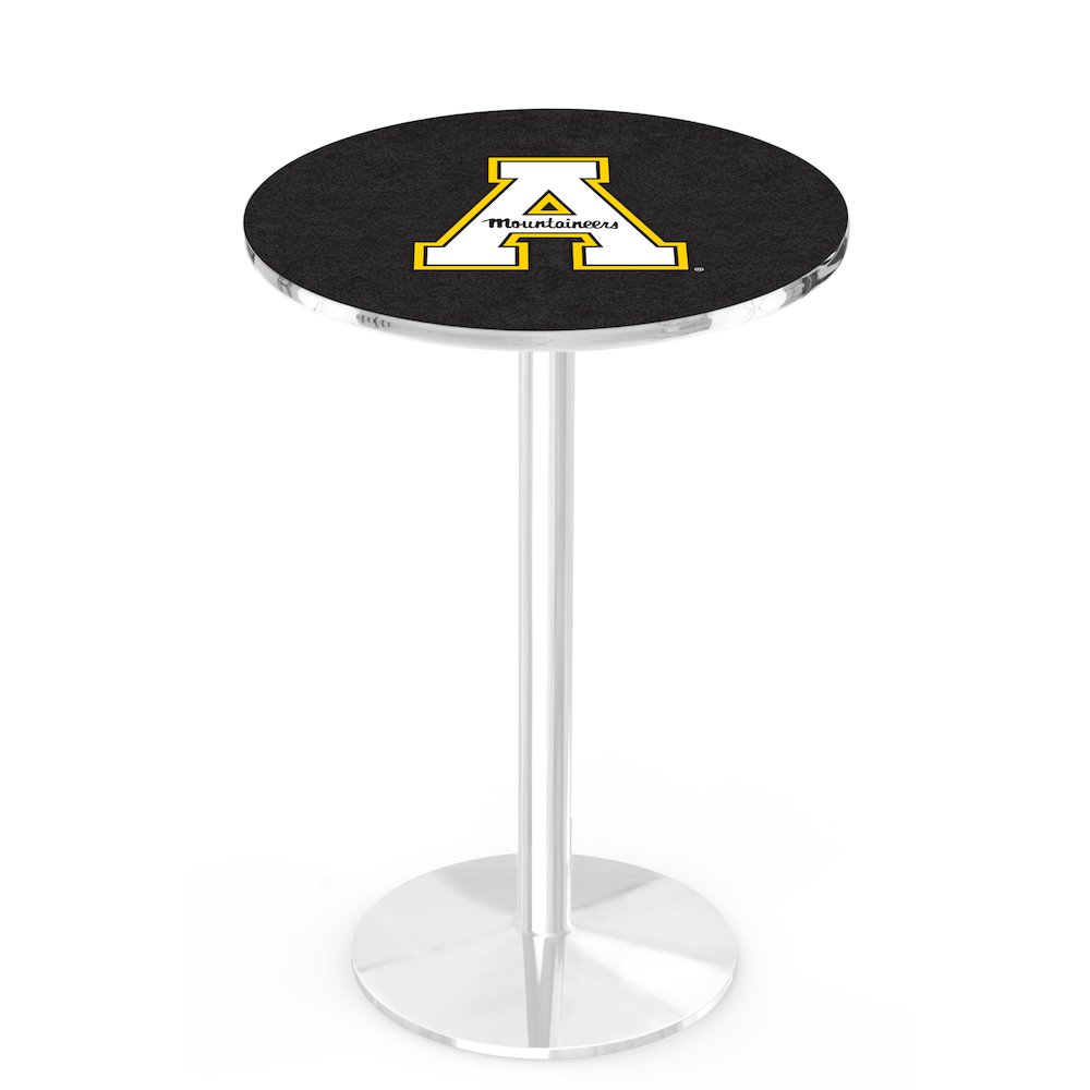 L214 Appalachian State University 42' Tall - 36' Top Pub Table w/ Chrome Finish. Picture 1