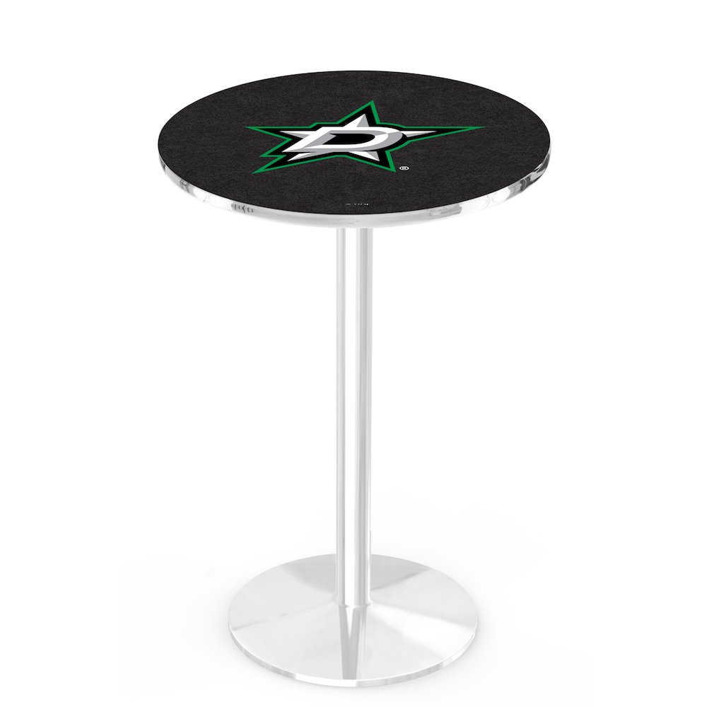 L214 Dallas Stars 42" Tall - 36" Top Pub Table with Chrome Finish (2270). Picture 1