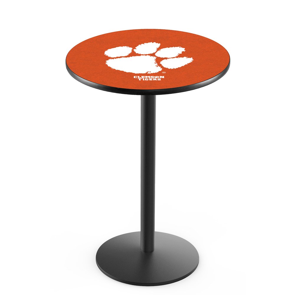 L214 Clemson 42" Tall - 36" Top Pub Table with Black Wrinkle Finish. Picture 1