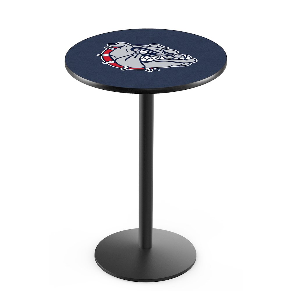 L214 Gonzaga 42" Tall - 36" Top Pub Table with Black Wrinkle Finish. Picture 1