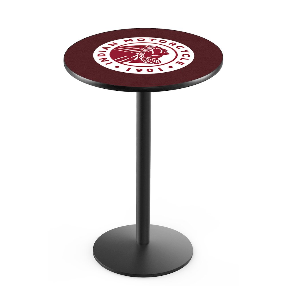 L214 Indian Motorcycle 42' Tall - 36' Top Pub Table w/ Black Wrinkle Finish. Picture 1