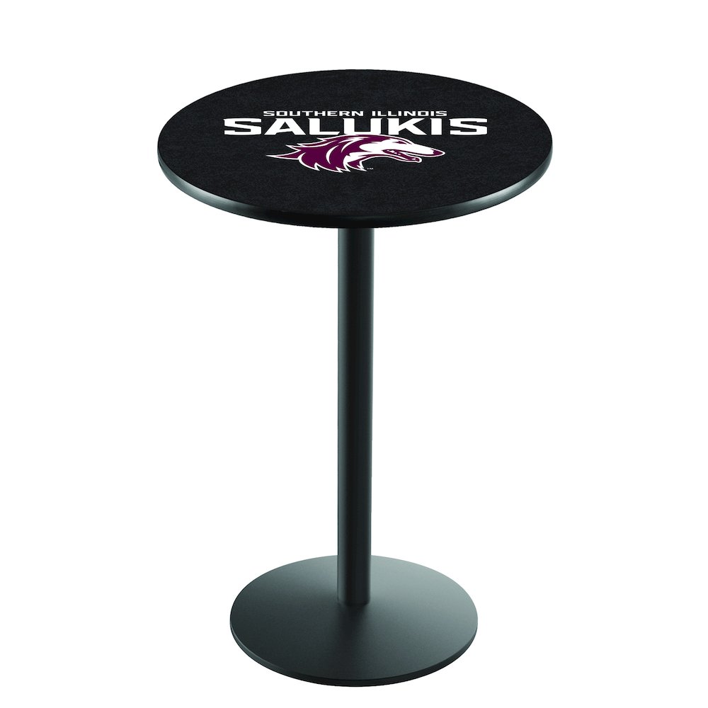 L214 Southern Illinois University 42' Tall - 36' Top Pub Table w/ Black Wrinkle Finish. Picture 1
