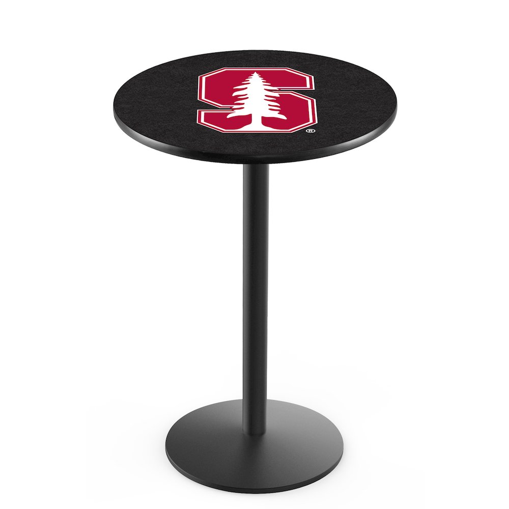 L214 Stanford University 42' Tall - 36' Top Pub Table w/ Black Wrinkle Finish. Picture 1