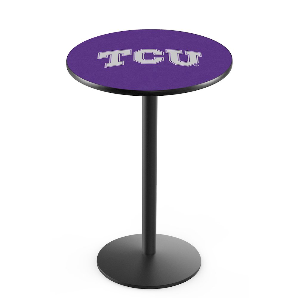 L214 Texas Christian University 42' Tall - 36' Top Pub Table w/ Black Wrinkle Finish. Picture 1