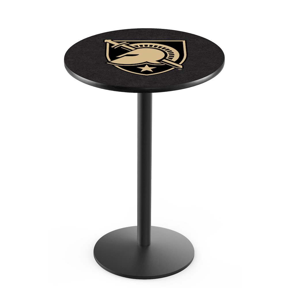 L214 US Military Academy 42' Tall - 36' Top Pub Table w/ Black Wrinkle Finish. Picture 1