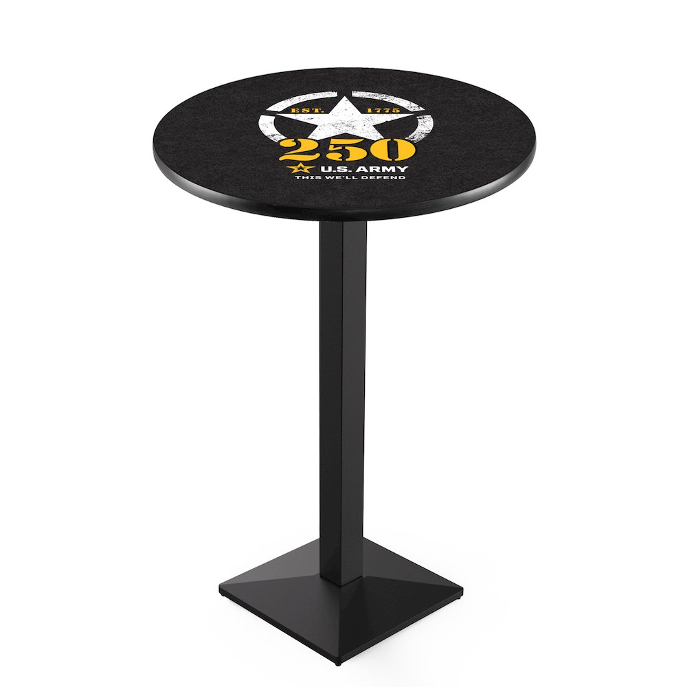 42" Tall - 36" Top Pub Table with Black Wrinkle Finish. Picture 1