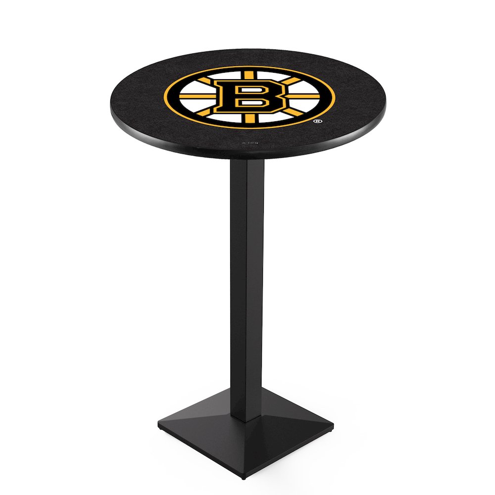 L217 Boston Bruins 42' Tall - 36' Top Pub Table w/ Black Wrinkle Finish (9323). Picture 1