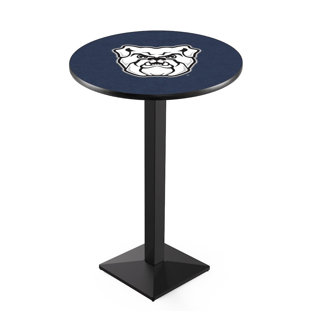 L217 Butler University 42" Tall - 36" Top Pub Table with Black Wrinkle Finish. Picture 1