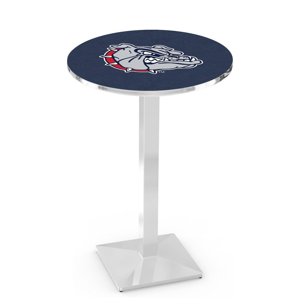 L217 Gonzaga 42" Tall - 36" Top Pub Table with Chrome Finish. Picture 1