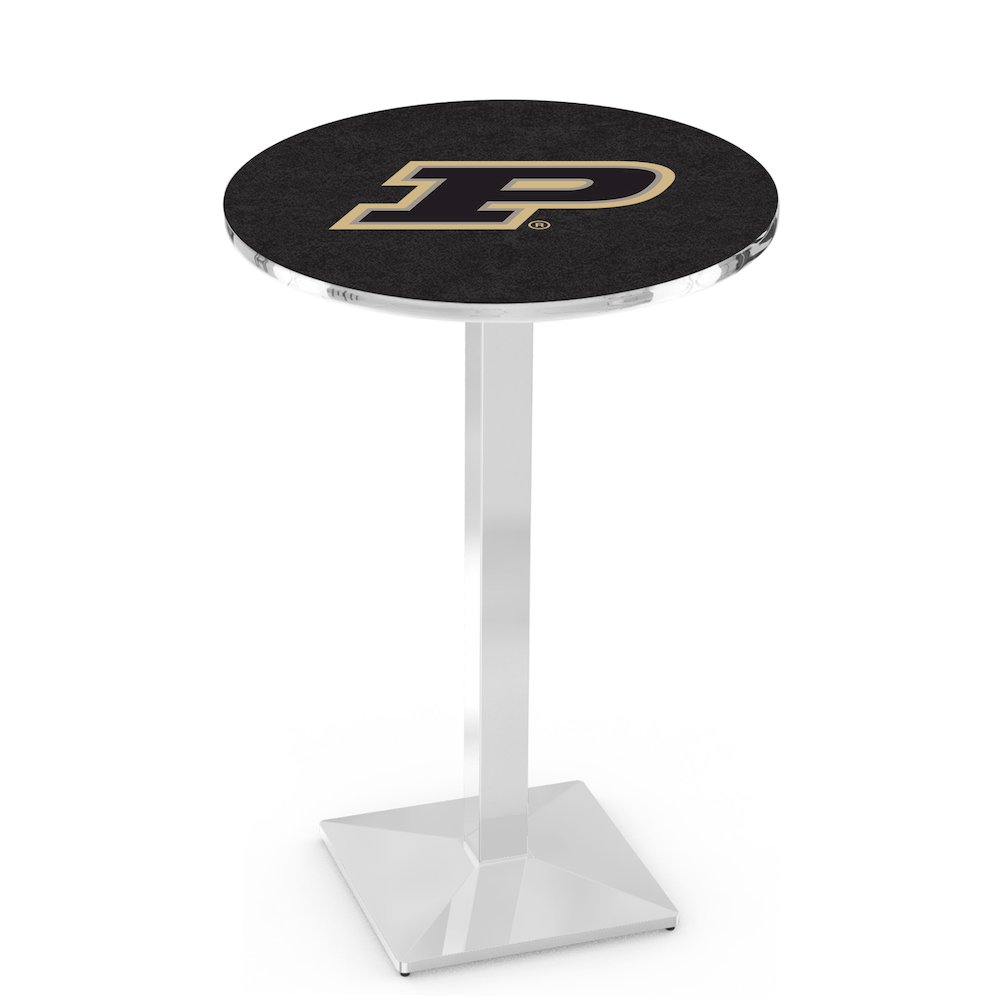 L217 Purdue 42' Tall - 36' Top Pub Table w/ Chrome Finish. Picture 1