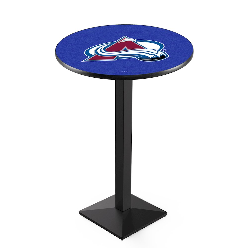 L217 Colorado Avalanche 42" Tall - 36" Top Pub Table with Black Wrinkle Finish (9484). Picture 1