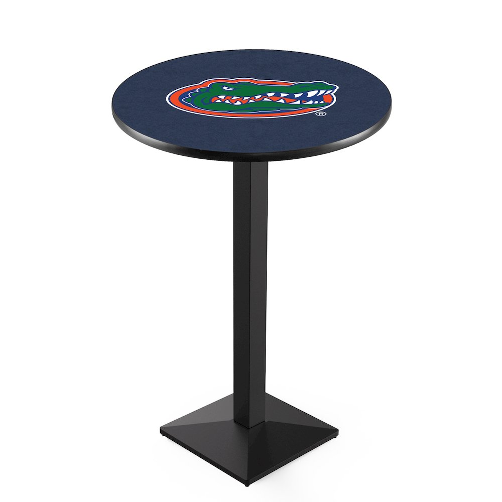 L217 University of Florida 42" Tall - 36" Top Pub Table with Black Wrinkle Finish. Picture 1