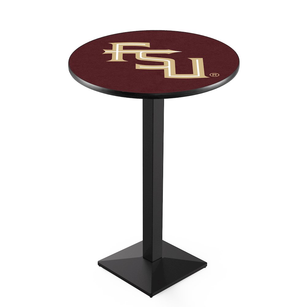 L217 Florida State (Script) 42" Tall - 36" Top Pub Table with Black Wrinkle Finish. Picture 1