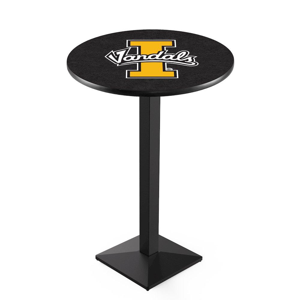 L217 University of Idaho 42" Tall - 36" Top Pub Table with Black Wrinkle Finish. Picture 1