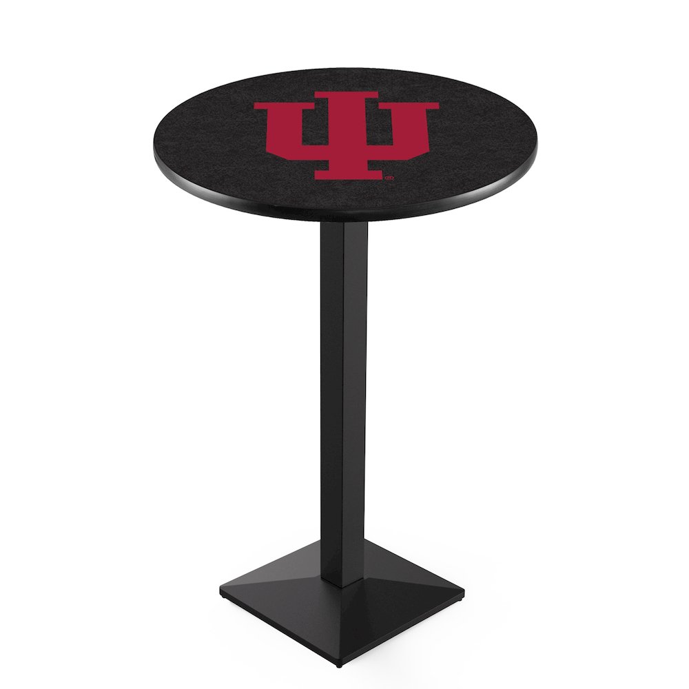 L217 Indiana University 42' Tall - 36' Top Pub Table w/ Black Wrinkle Finish. Picture 1
