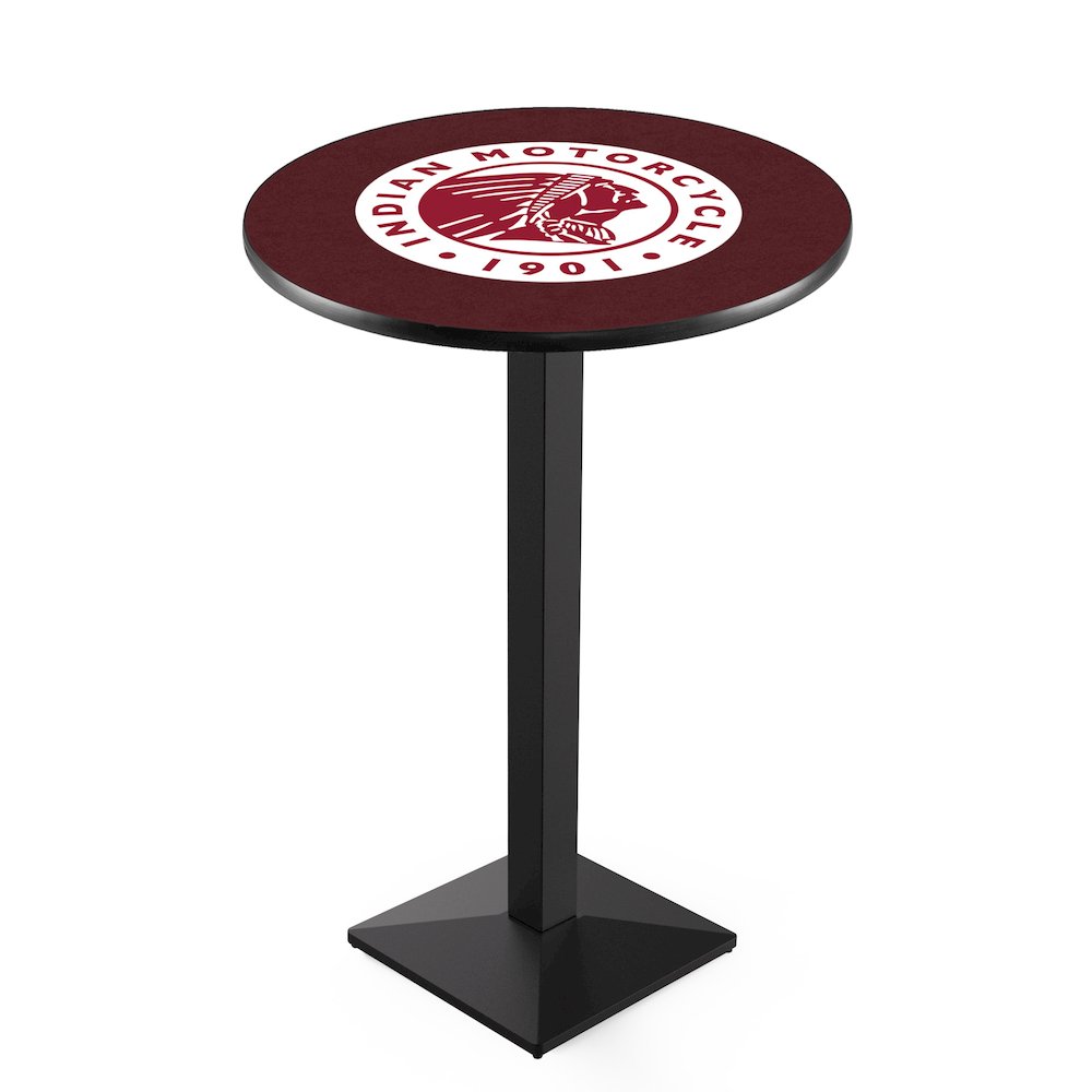 L217 Indian Motorcycle 42" Tall - 36" Top Pub Table with Black Wrinkle Finish. Picture 1