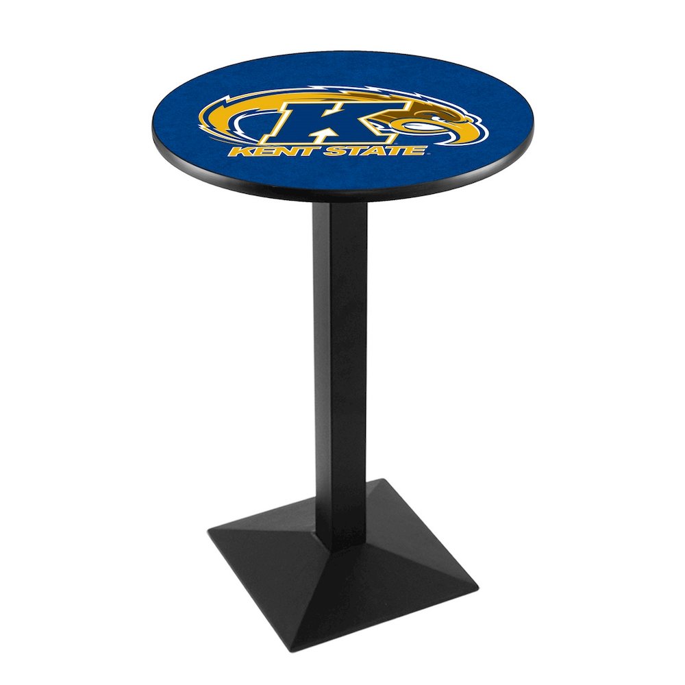 L217 Kent State University 42' Tall - 36' Top Pub Table w/ Black Wrinkle Finish. Picture 1