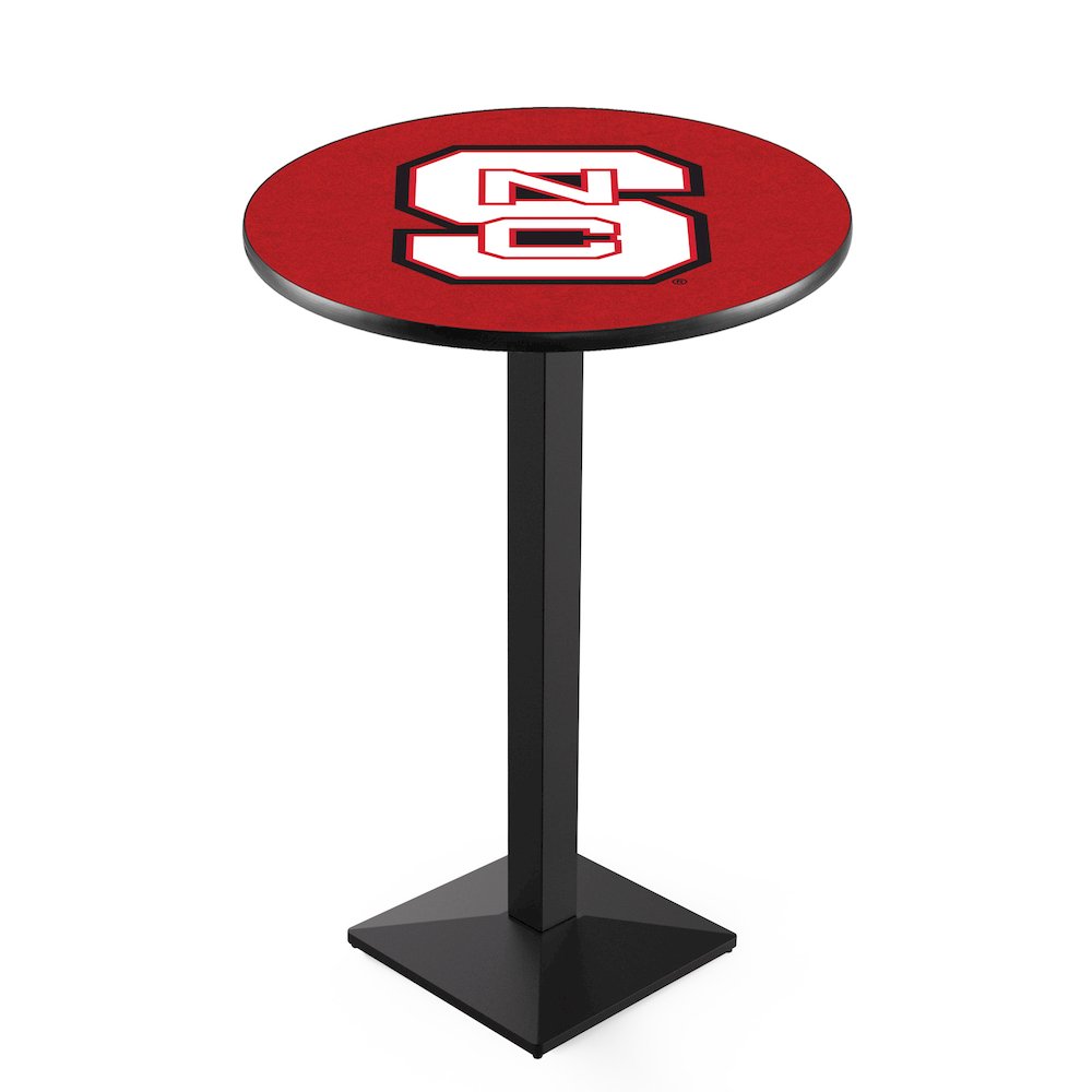 L217 North Carolina State University 42" Tall - 36" Top Pub Table with Black Wrinkle Finish. Picture 1