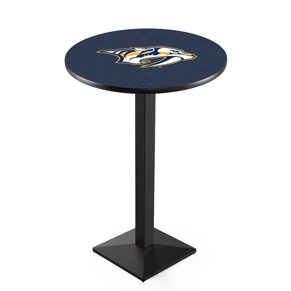 L217 Nashville Predators 42' Tall - 36' Top Pub Table w/ Black Wrinkle Finish (305). Picture 1